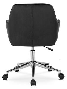Czarny welurowy fotel obrotowy do biurka - Ondo