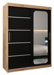 Szafa przesuwna garderoba Promo V2 150 wys. 200 cm artisan + czarny