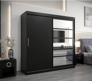 Szafa przesuwna garderoba Roma 1 200 wys. 200 cm czarny + czarny
