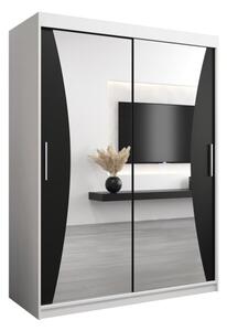 Szafa przesuwna garderoba Monaco 150 wys. 200 cm biaÅy + czarny