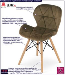 Brązowe tapicerowane drewniane krzesło - Zeno 4X