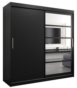 Szafa przesuwna garderoba Roma 1 200 wys. 200 cm czarny + czarny