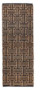 Czarno-naturalny chodnik z mieszanki juty tkany ręcznie 80x230 cm Meander Jute – Flair Rugs