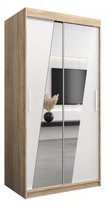Szafa przesuwna garderoba Rhomb 100 wys. 200 cm sonoma + biaÅy