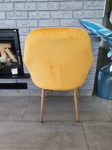 Krzesło Tapicerowane Welur Żółty Słonecznikowy Big 029 Dostawa 0Zł