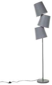 Nowoczesna lampa stojąca podłogowa metalowa 164 cm 3 abażury szara Rio Grande Beliani