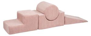 Różowy sztruksowy piankowy plac zabaw 4 szt. wysokość 30 cm 45x170 cm Montessori – Meowbaby