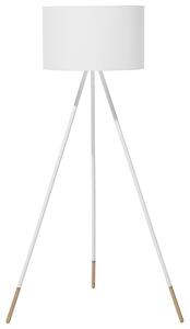 Nowoczesna lampa stojąca trójnóg 157 cm okrągły abażur biała Tobol Beliani