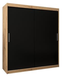 Szafa przesuwna garderoba Tokyo 180 wys. 200 cm artisan + czarny