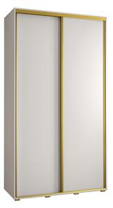 Szafa przesuwna wysoka Davos 1 130, gÅ. 45 cm biaÅy + biaÅy + zÅoty