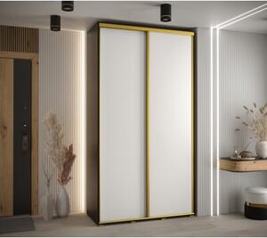 Szafa przesuwna wysoka Davos 1 140, gÅ. 60 cm czarny + biaÅy + zÅoty