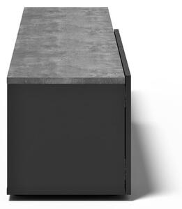 Czarna szafka pod TV w dekorze betonu 180x38 cm Verone – TemaHome
