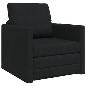 Sofa bed czarny 74 x 77 x 81 cm tkanina