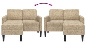 Sofa 2-osobowa z szezlongiem w ksztaÅcie litery l, jasnoszara