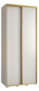 Szafa przesuwna wysoka Davos 1 120, gÅ. 45 cm biaÅy + biaÅy + zÅoty