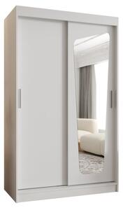 Szafa przesuwna z lustrem garderoba Moka 120 wys. 200 cm biaÅy