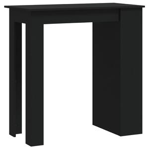 Stolik barowy z półkami, czarny, 102x50x103,5 cm, płyta wiórowa