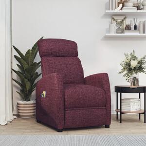 Elektryczny fotel masujący, fioletowy, obity tkaniną
