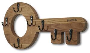 Drewniany wieszak na klucze Klucz Retro Dębowy