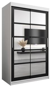 Szafa przesuwna garderoba Roma 2 120 wys. 200 cm biaÅy + czarny