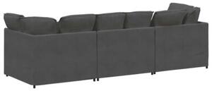 Sofa moduÅowa z poduszkami tkanina sztruksowa ciemnoszara