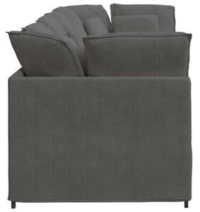 Sofa moduÅowa z poduszkami tkanina sztruksowa ciemnoszara