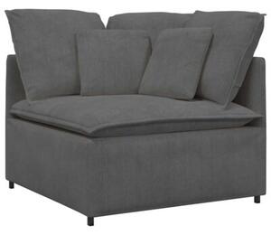 Sofa moduÅowa z poduszkami tkanina sztruksowa ciemnoszara