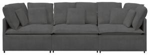 Sofa moduÅowa z poduszkami tkanina sztruksowa ciemnoszara