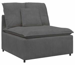 Sofa moduÅowa z poduszkami tkanina sztruksowa ciemnoszara