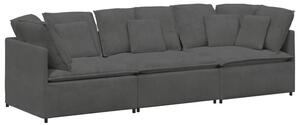 Sofa moduÅowa z poduszkami tkanina sztruksowa ciemnoszara