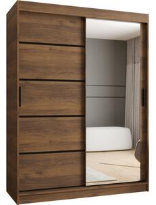 Szafa przesuwna z lustrem garderoba Rubino V2 150 wys. 200 cm orzech warmia