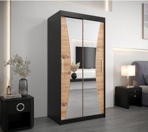 Szafa przesuwna garderoba Monaco 100 wys. 200 cm czarny + artisan