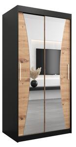 Szafa przesuwna garderoba Monaco 100 wys. 200 cm czarny + artisan