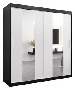 Szafa przesuwna garderoba Pole 200 wys. 200 cm czarny + czarny