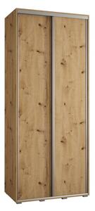 Szafa przesuwna wysoka Davos 1 100, gÅ. 60 cm artisan + artisan + srebrny