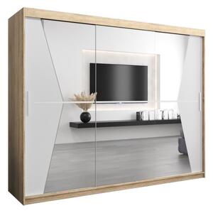 Szafa przesuwna garderoba Maroko 250 wys. 200 cm sonoma + biaÅy