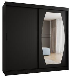 Szafa przesuwna z lustrem garderoba Rossa 200 wys. 200 cm czarny