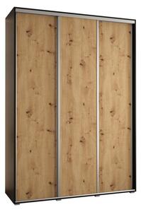 Szafa przesuwna wysoka Davos 1 180, gÅ. 45 cm czarny + artisan + srebrny