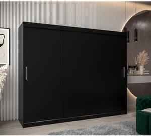 Szafa przesuwna garderoba Tokyo 250 wys. 200 cm czarny + czarny