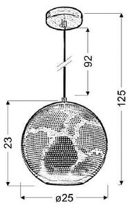 Metalowa brązowa lampa wisząca kula - V065-Palo