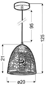 Patynowa ażurowa lampa wisząca stożek - V066-Palo