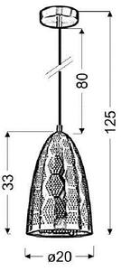 Miedziana ażurowa lampa z regulacją wysokości - V067-Palo