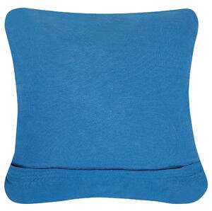 Zestaw 2 sztuk poduszek bawełnianych makrama 45 x 45 cm niebieski Karatas Beliani
