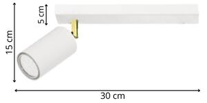 Biały plafon z jednym reflektorkiem - A302-Uvas