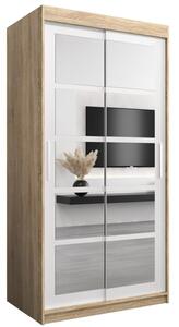 Szafa przesuwna garderoba Roma 2 100 wys. 200 cm sonoma + biaÅy