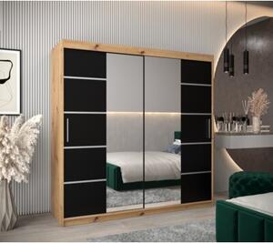 Szafa przesuwna garderoba Verona 4 200 wys. 200 cm artisan + czarny