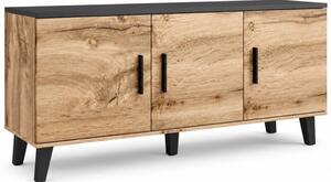 Komoda CAMA MEBLE Lotta 150 cm 3D Czarny/DÄ b wotan