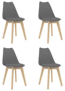Krzesła stołowe, 4 szt., szare, plastikowe