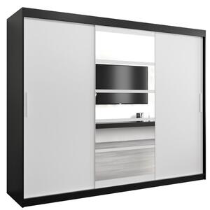 Szafa przesuwna garderoba Roma 1 250 wys. 200 cm czarny + czarny