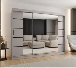 Szafa przesuwna z lustrem garderoba Rubino V4 250 wys. 200 cm kaszmir